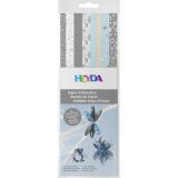 HEYDA Papier-Faltstreifen Christmas silber/blau 160 Stck - 20-4